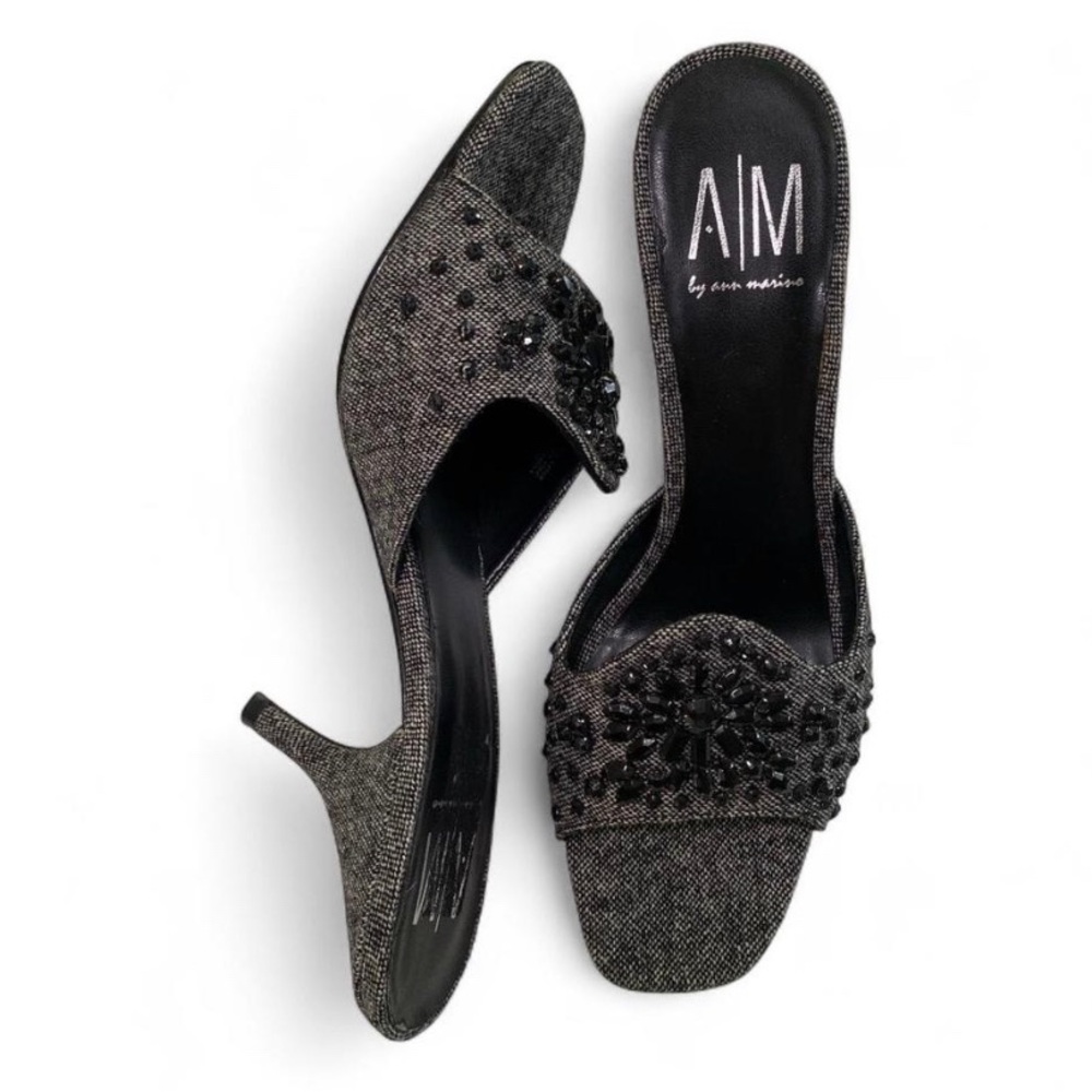 Ann Marino Gray Embellished Heels